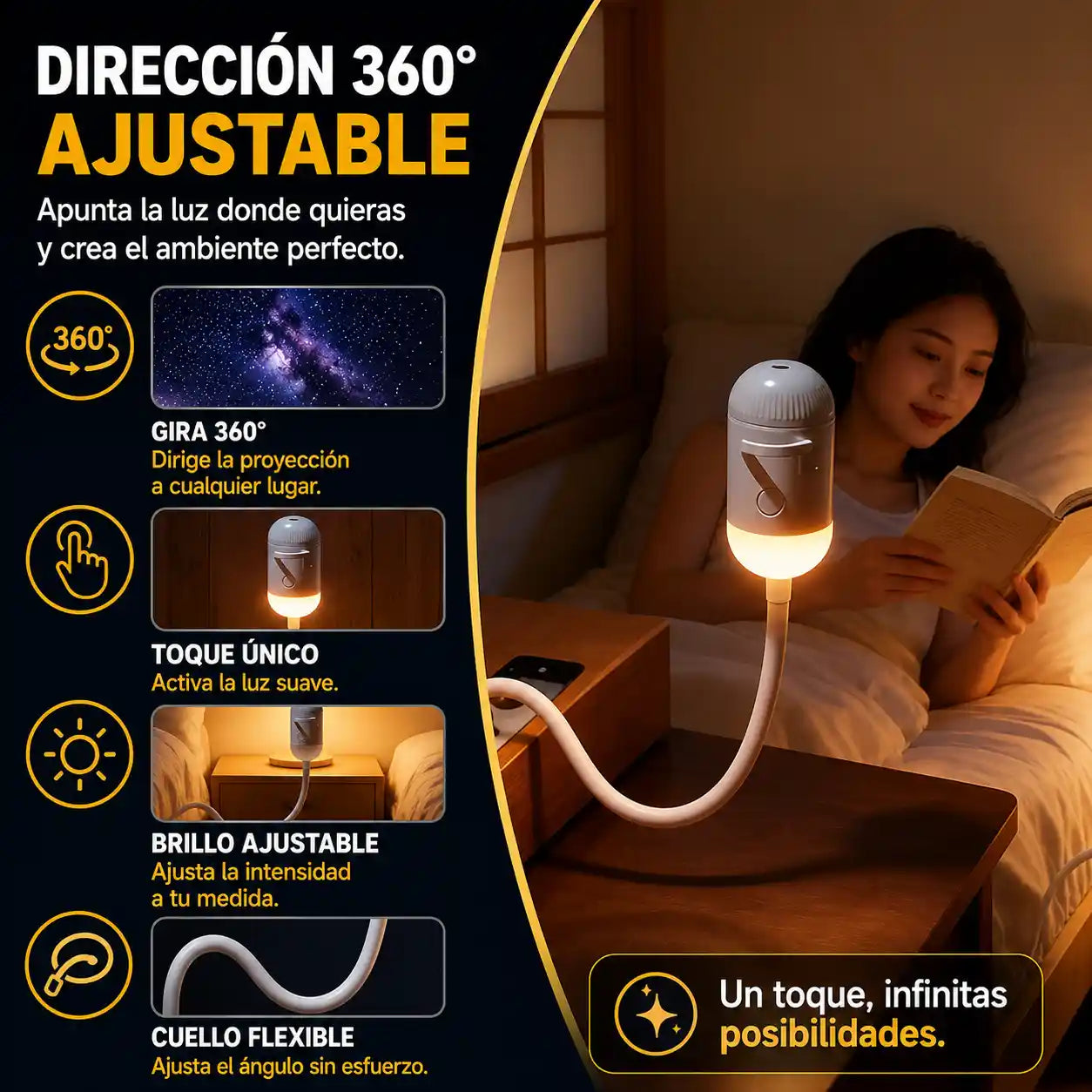 AstroSky® Lámpara proyectora USB de cielo estrellado / luz ambiental 2 en 1