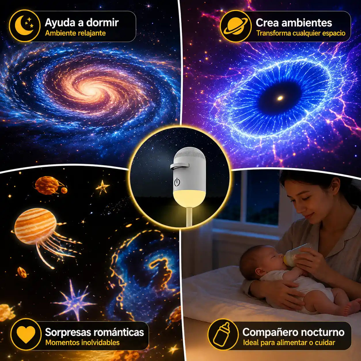 AstroSky® Lámpara proyectora USB de cielo estrellado / luz ambiental 2 en 1