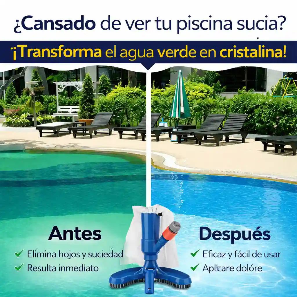POOLCLEAN® ASPIRADORA ACUATICA MULTIFUNCIONAL LIMPIA PISCINAS, JACUZZI Y ALBERCAS