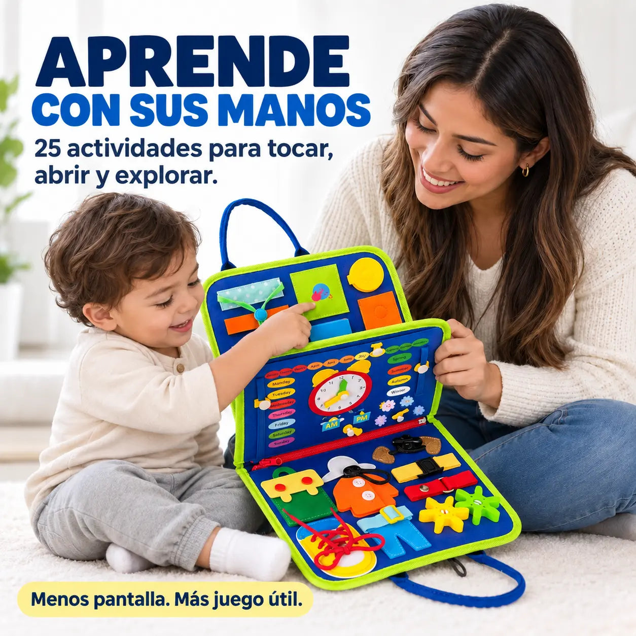 HABILIX® | Libro Tablero de Actividades Montessori Didáctico.