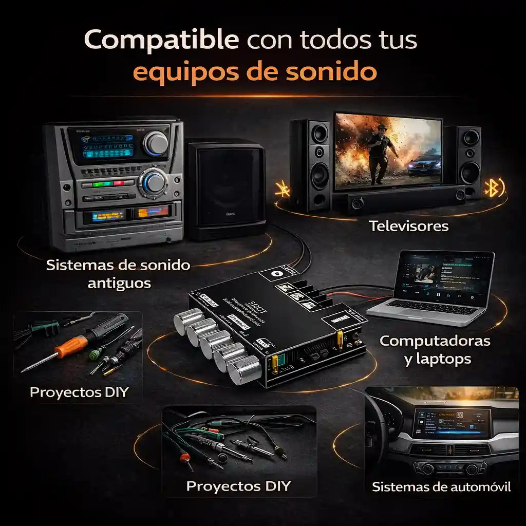BassAmply® Módulo amplificador de potencia con Bluetooth