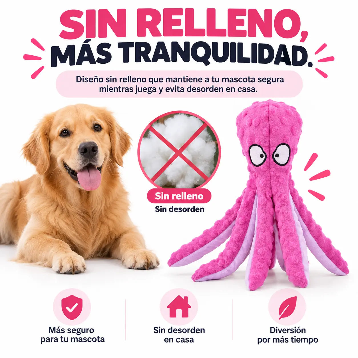 OCTIX® | Pulpo Interactivo con Sonido para Perros