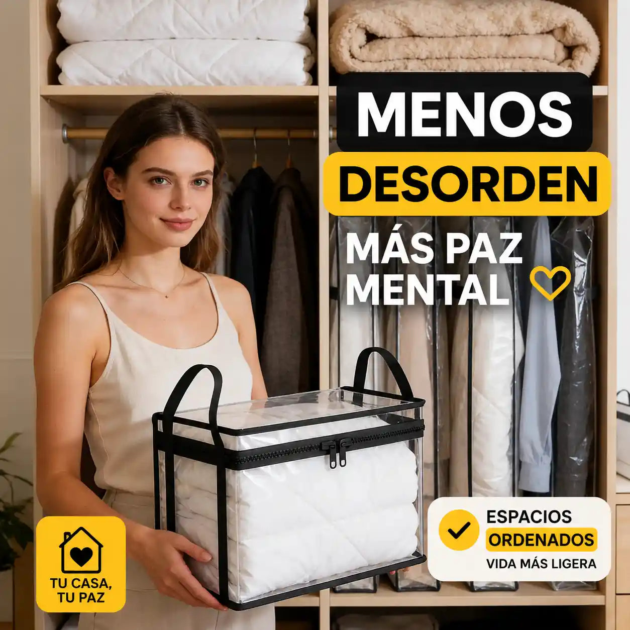Kubbix® Caja Organizador Transparente de Gran Capacidad