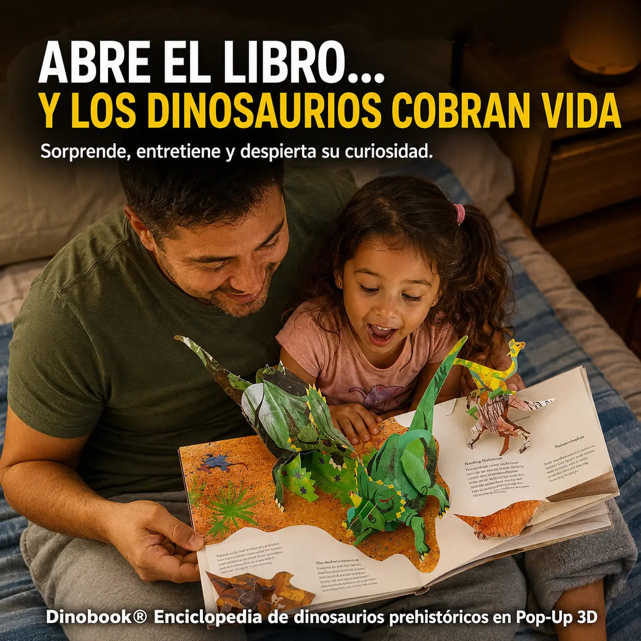 Dinobook® Enciclopedia de dinosaurios prehistóricos en Pop-Up 3D
