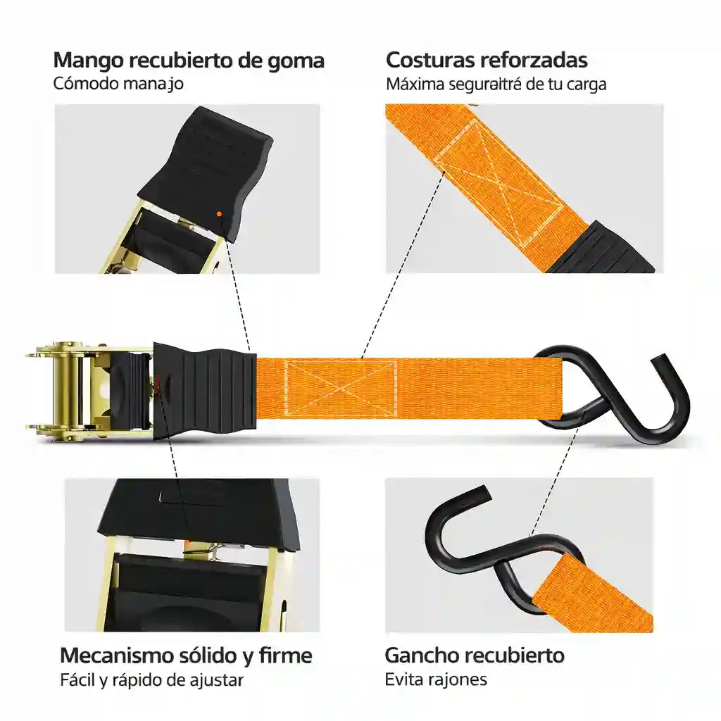 KargoLock® Correa Trinquete 5 Metros Amarre Carga Vehiculos