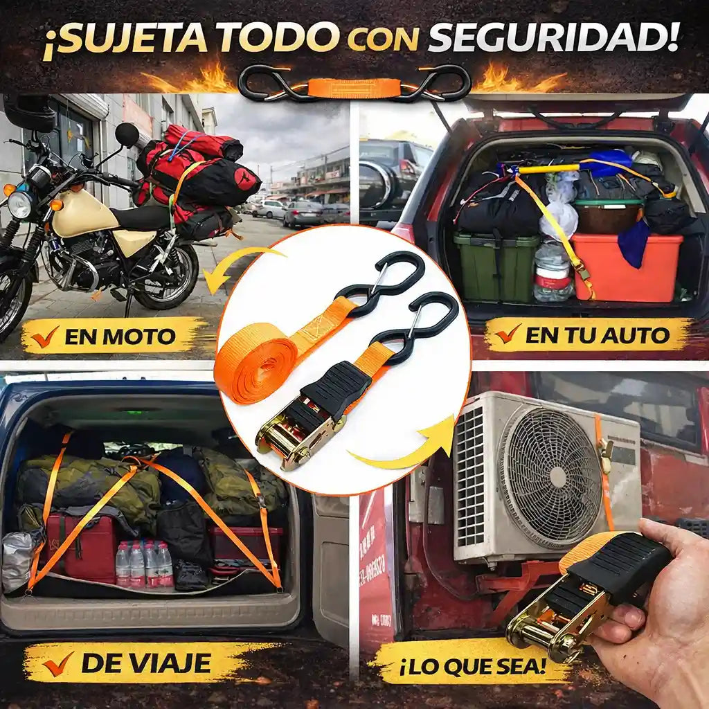 KargoLock® Correa Trinquete 5 Metros Amarre Carga Vehiculos