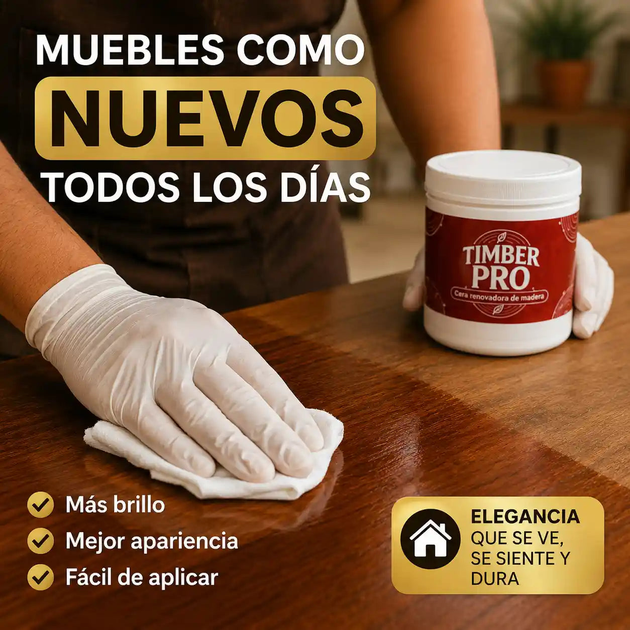Timberpro® Cera Renovadora De Madera Recupera tus muebles al instante