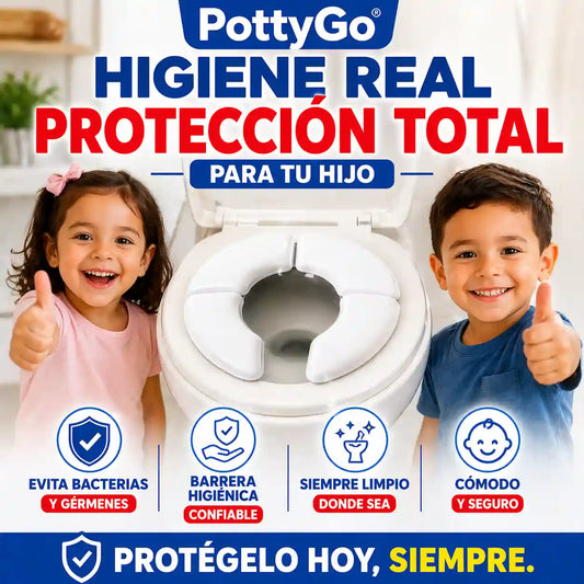 PottyGo® Reductor De Sanitario Portátil Para Niños para viajes al aire libre, para hotel, para el hogar, Asiento antideslizante.