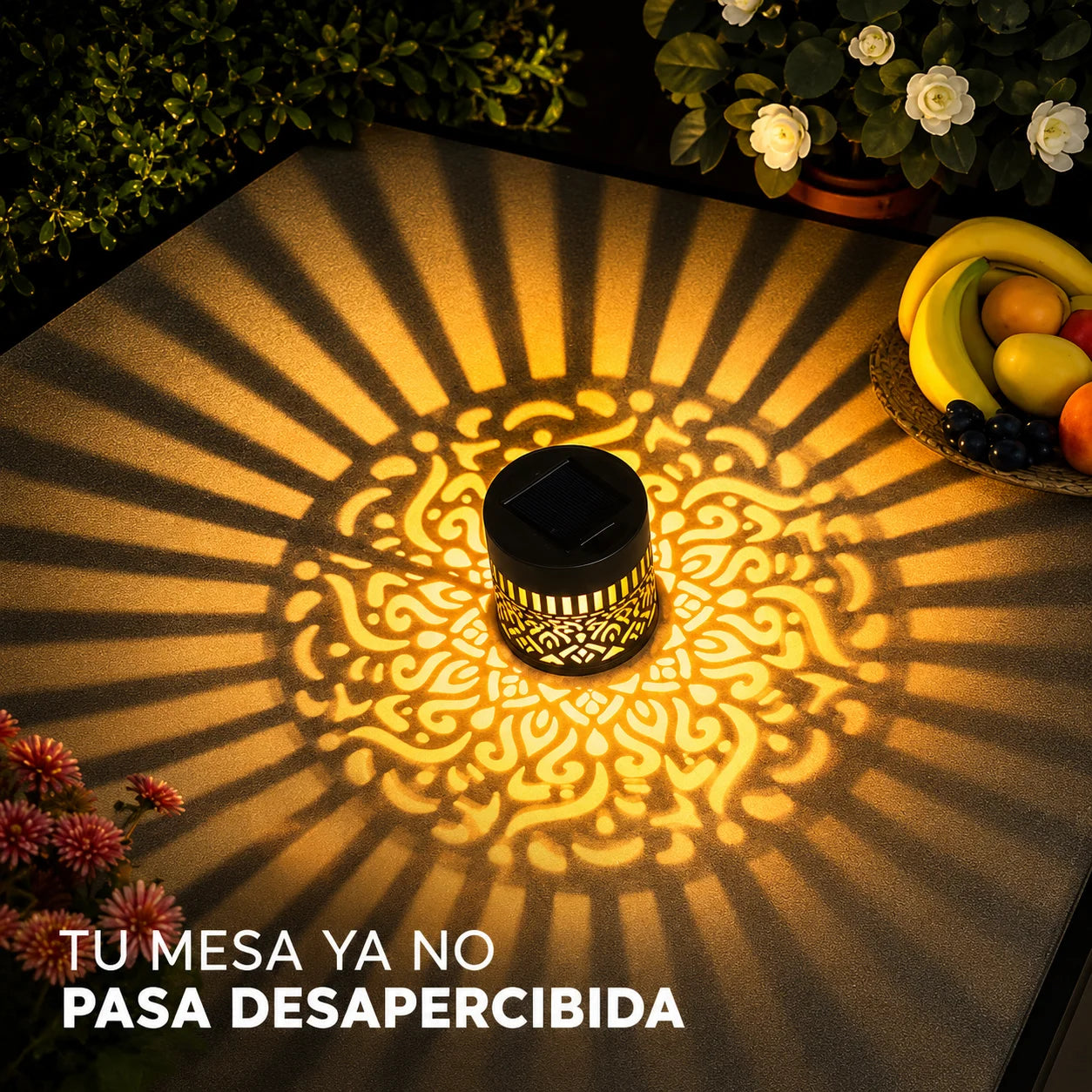 Lunixa® Lámpara de proyección decorativa Mandala Glow alimentada por energía solar
