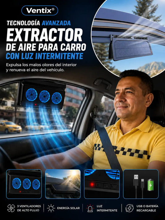 Ventix® Ventilador Extractor De Olores y Renovador de Aire con Panel Solar Para Carros