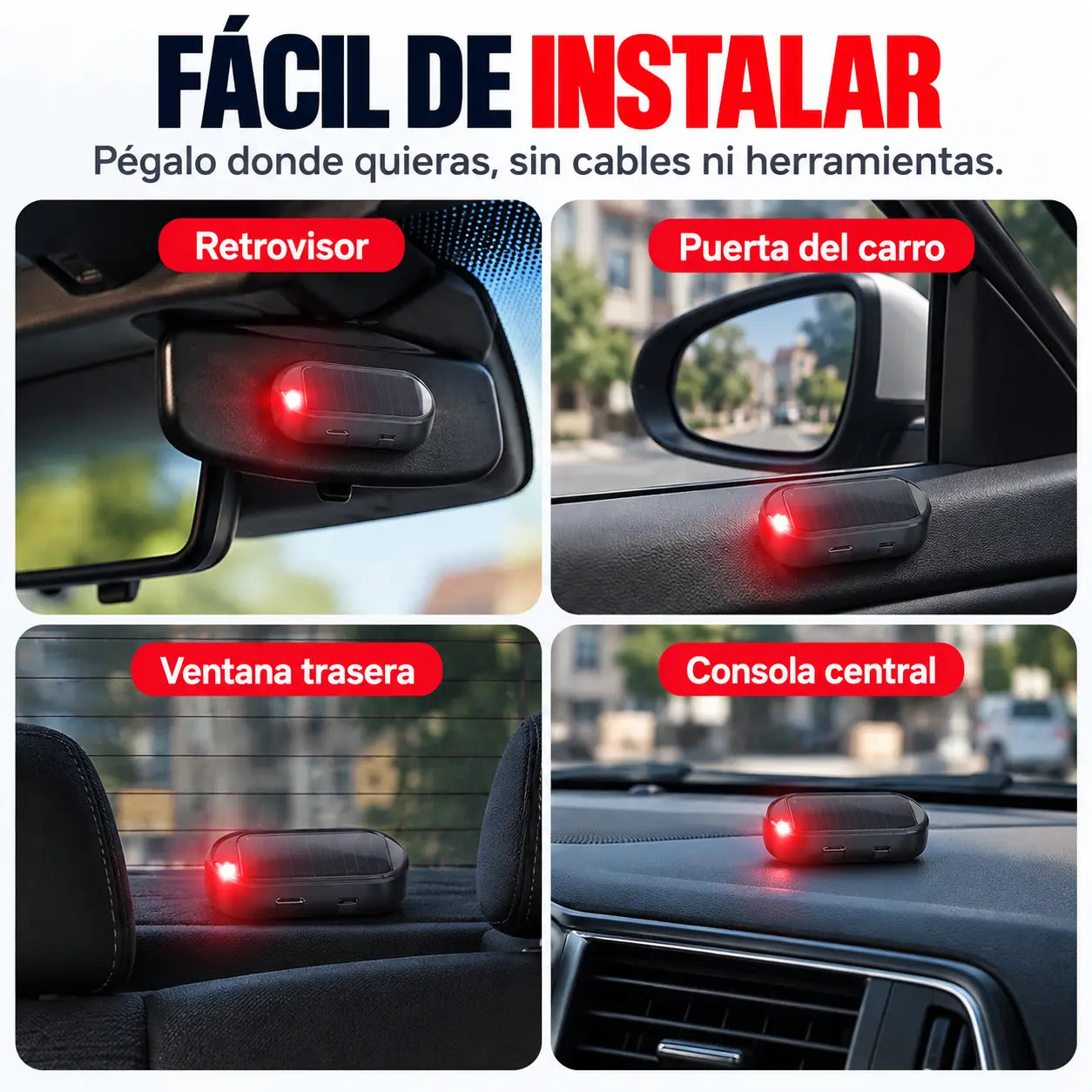 VIGLUX® | Luz Solar Antirrobo con Apariencia Policial para Carros
