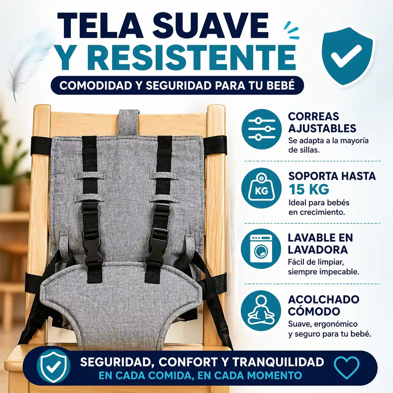 BbyGo®  Cinturon De Seguridad Anticaída Para Bebes, Cinturón de seguridad para aprender a sentarse y alimentación