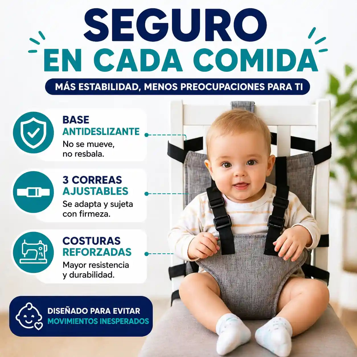 BbyGo®  Cinturon De Seguridad Anticaída Para Bebes, Cinturón de seguridad para aprender a sentarse y alimentación