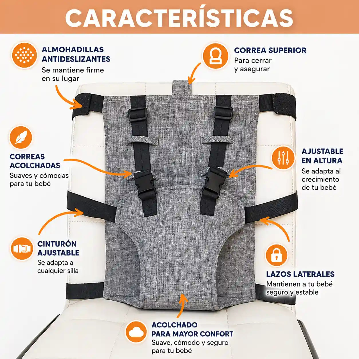BbyGo®  Cinturon De Seguridad Anticaída Para Bebes, Cinturón de seguridad para aprender a sentarse y alimentación