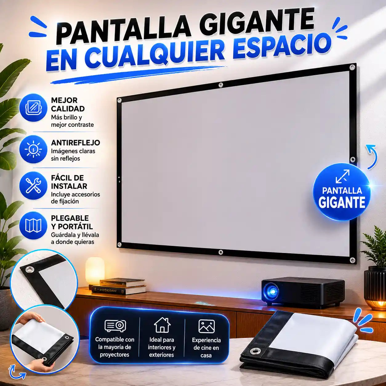 CineWall® Pantalla para Proyector contra luz ambiental Tela ALR