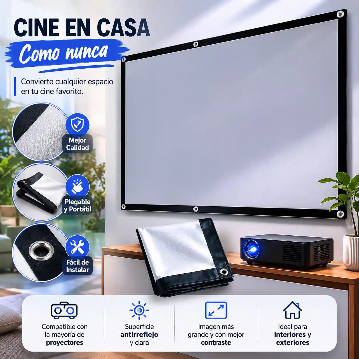 CineWall® Pantalla para Proyector contra luz ambiental Tela ALR