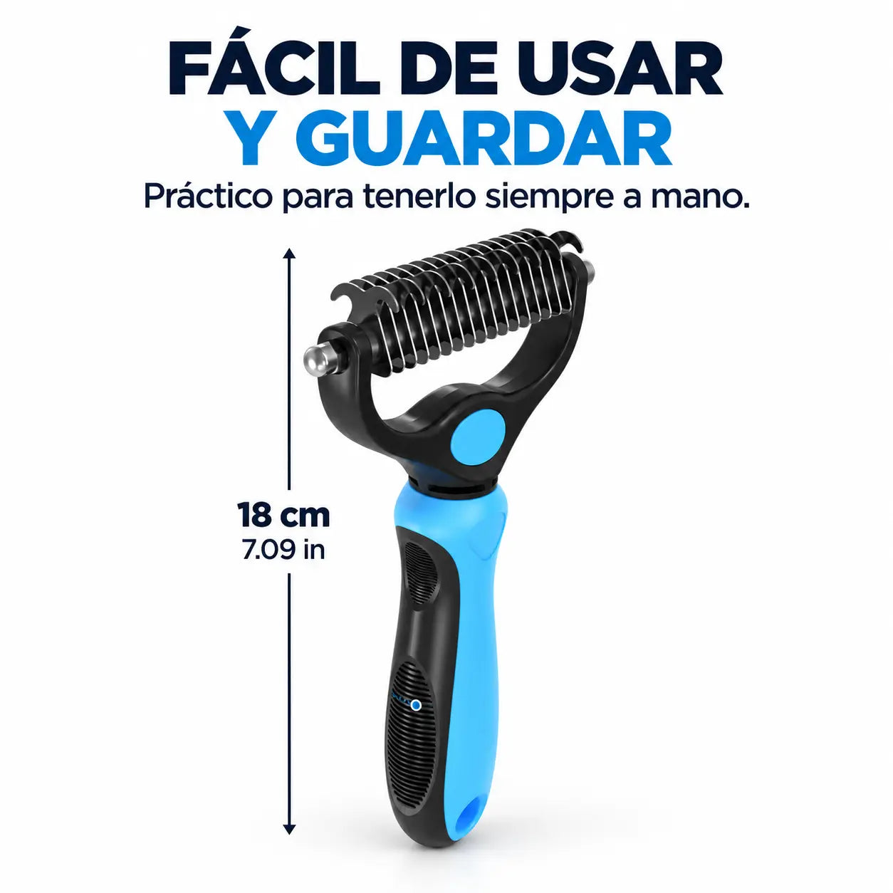 FURIX® | Cepillo Deslanador 3 en 1 para Perros y Gatos, Retira el pelo muerto, Desenreda y Peina.