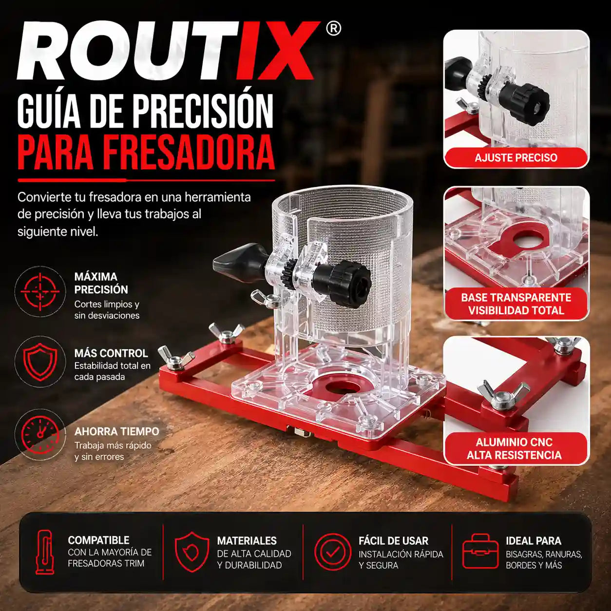 Routix® Soporte ranurado de fijación invisible 2 en 1