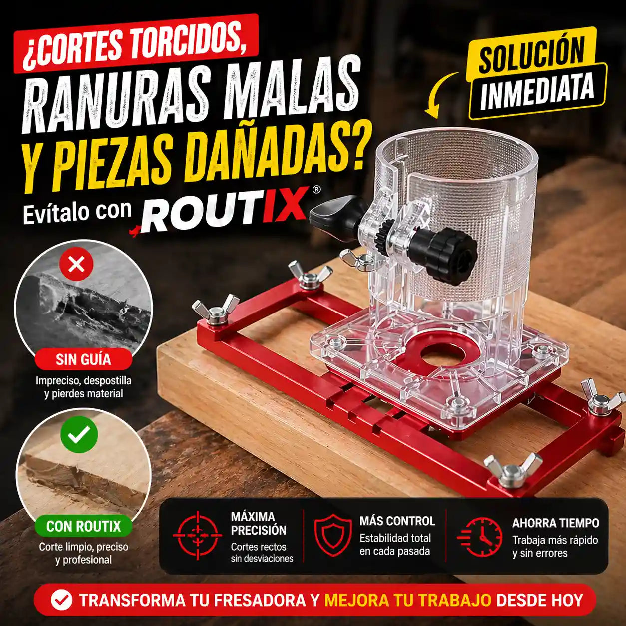 Routix® Soporte ranurado de fijación invisible 2 en 1