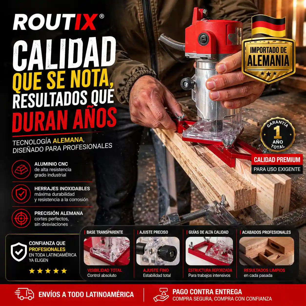 Routix® Soporte ranurado de fijación invisible 2 en 1