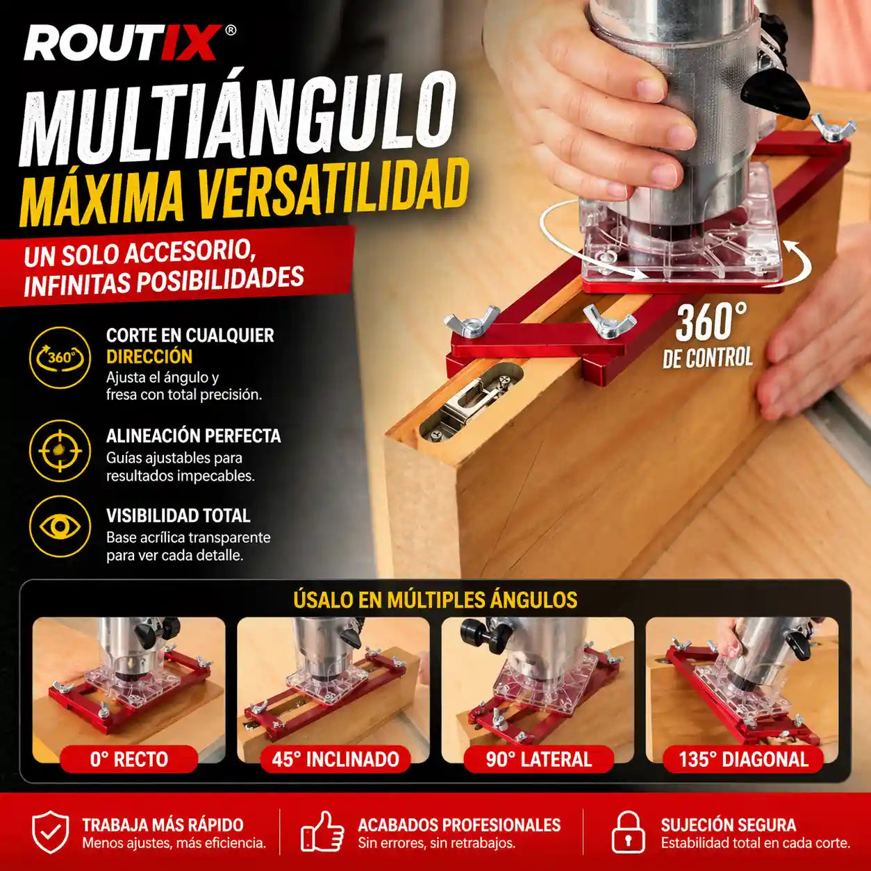 Routix® Soporte ranurado de fijación invisible 2 en 1