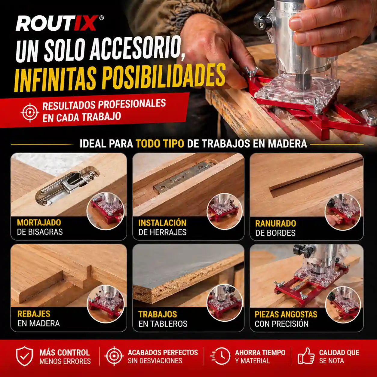 Routix® Soporte ranurado de fijación invisible 2 en 1