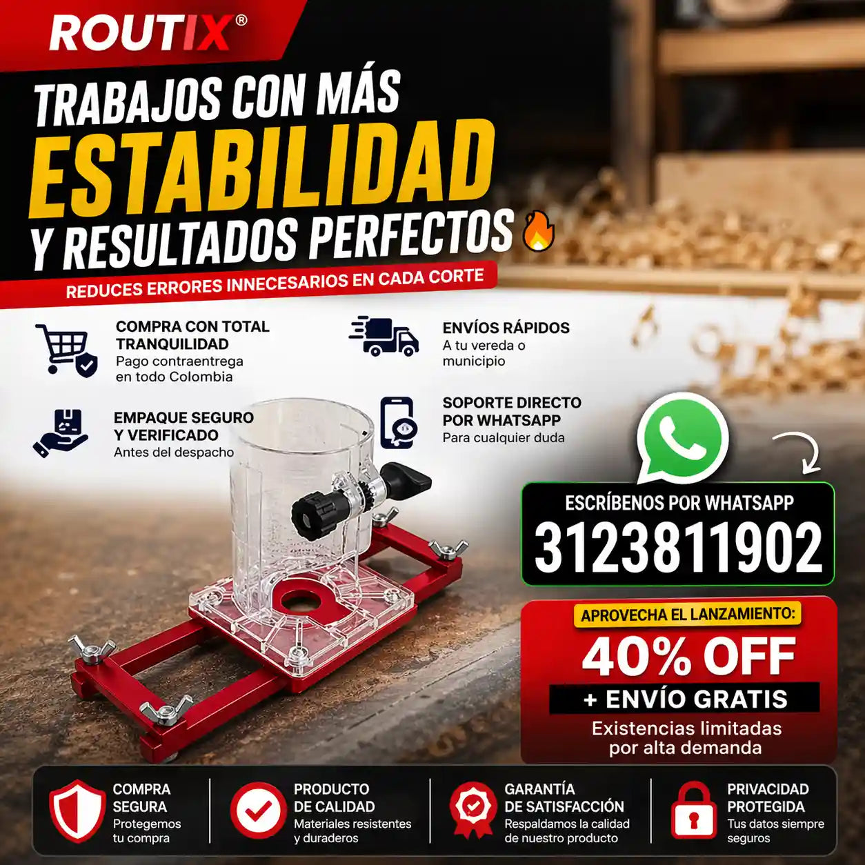 Routix® Soporte ranurado de fijación invisible 2 en 1