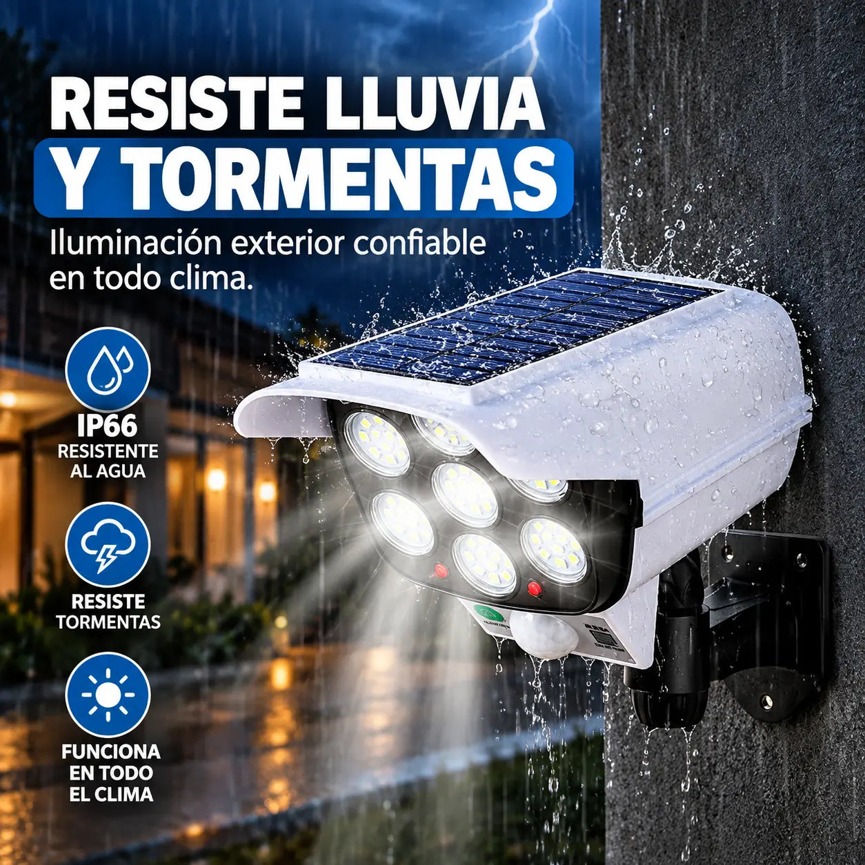 SENTRIX® Lampara Solar Camara CCTV Falsa Sensor 77 Led