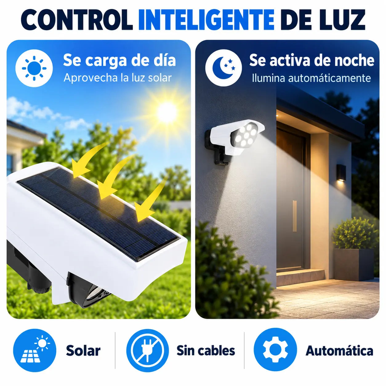 SENTRIX® Lampara Solar Camara CCTV Falsa Sensor 77 Led