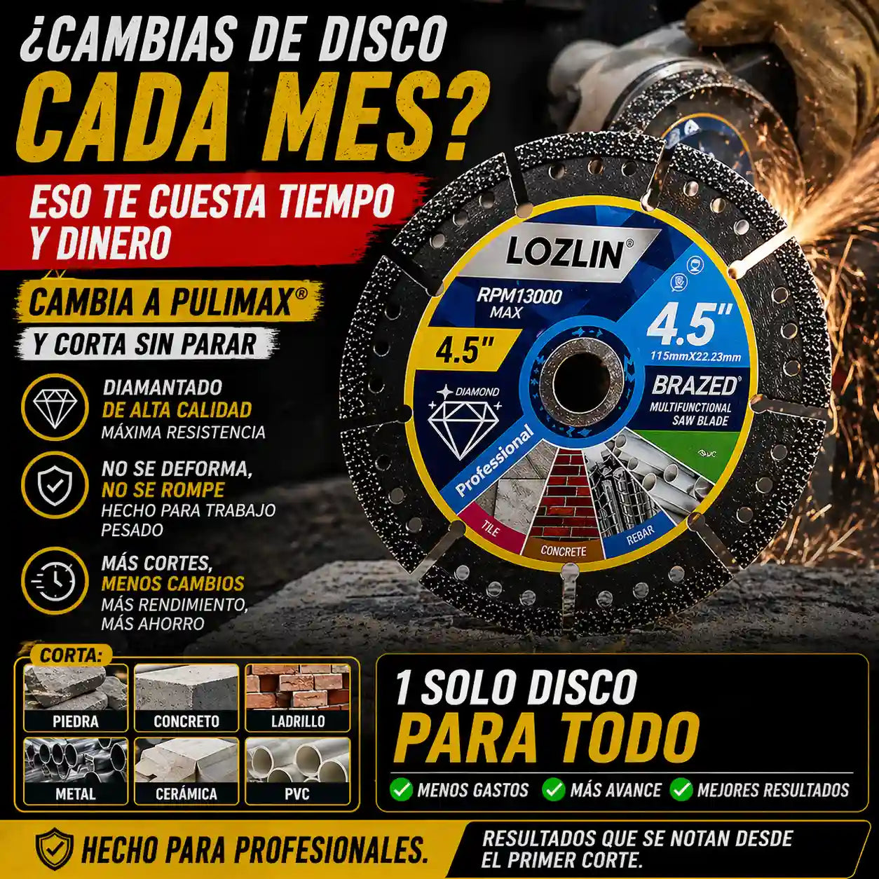 Pulimax® Disco Diamantado Multiuso 4.5"