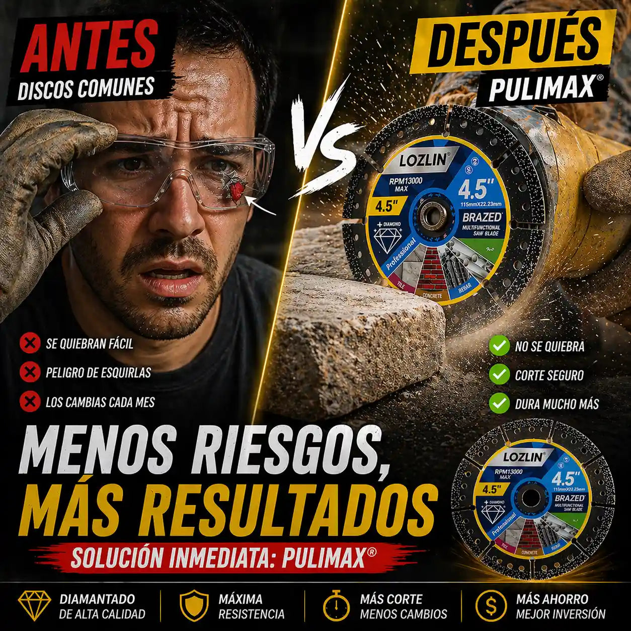 Pulimax® Disco Diamantado Multiuso 4.5"