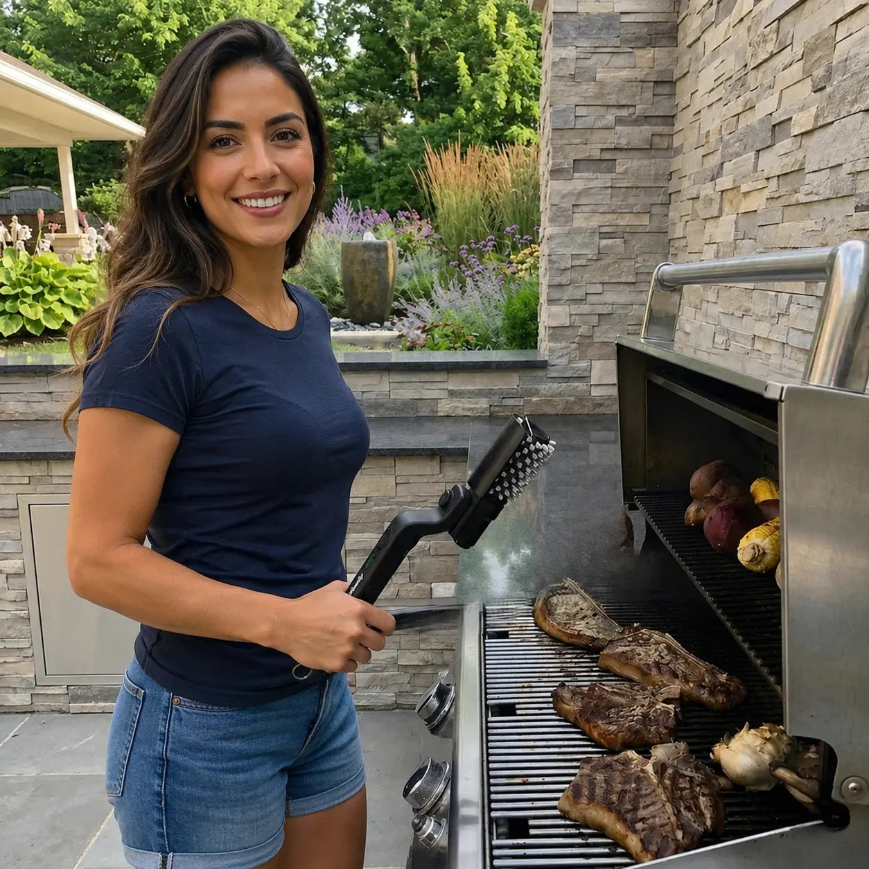 Brasix® cepillo eléctrico Limpiador De Parrilas Bbq