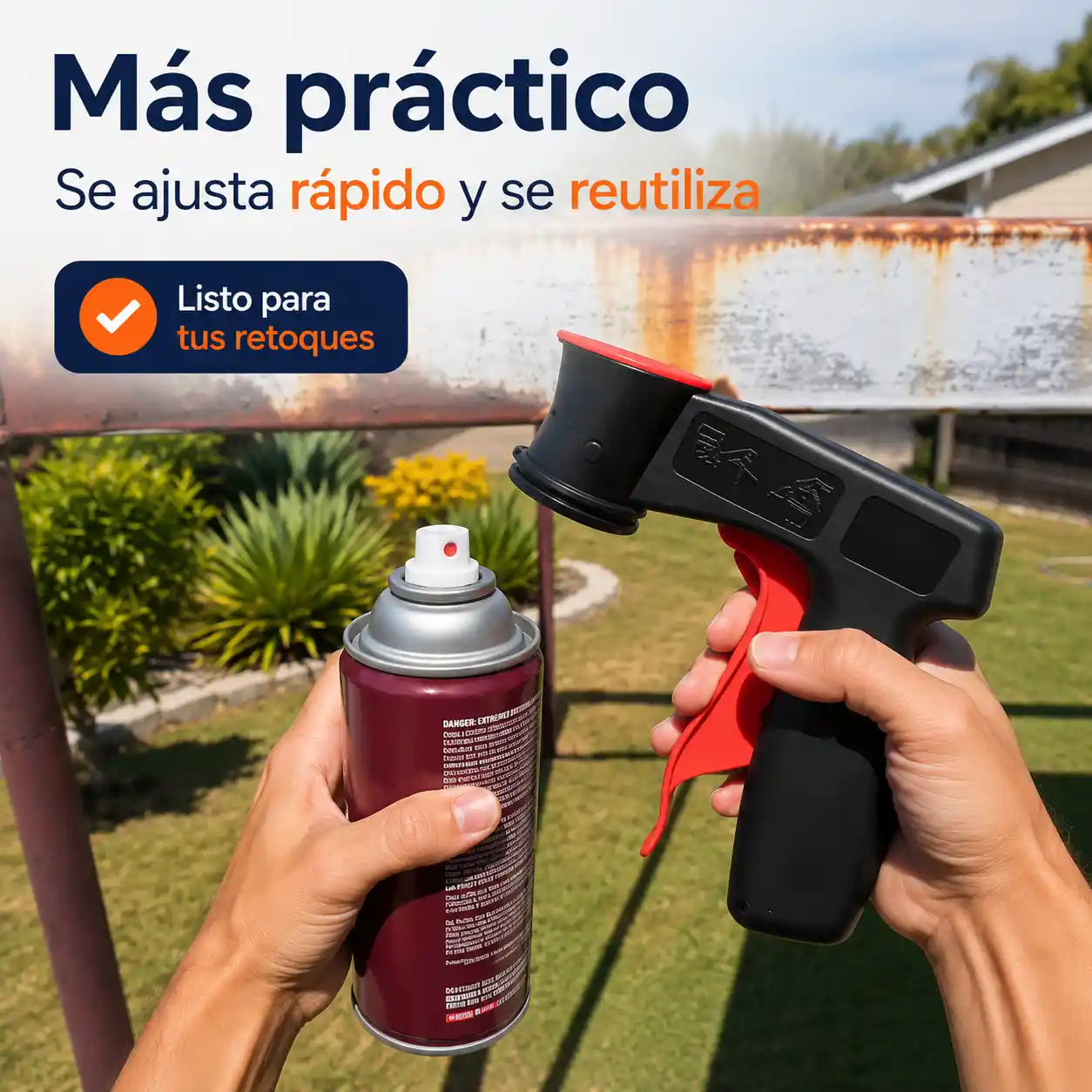 AeroGrip® Pistola pulverizadora de pintura autoaplicable Universal Adaptador tipo gatillo para aerosoles