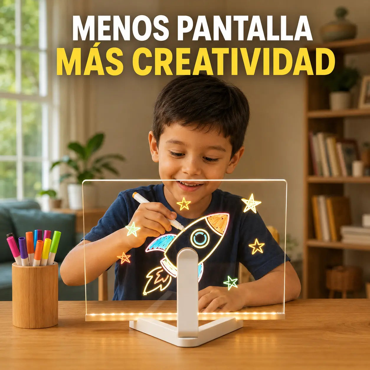 NEONIX®  Pizarra de dibujo LED luminosa para niños