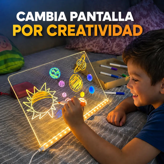 NEONIX®  Pizarra de dibujo LED luminosa para niños
