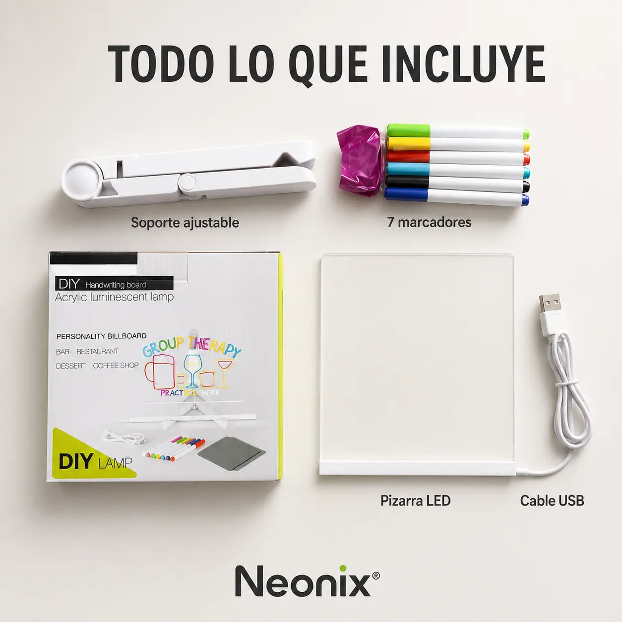 NEONIX®  Pizarra de dibujo LED luminosa para niños