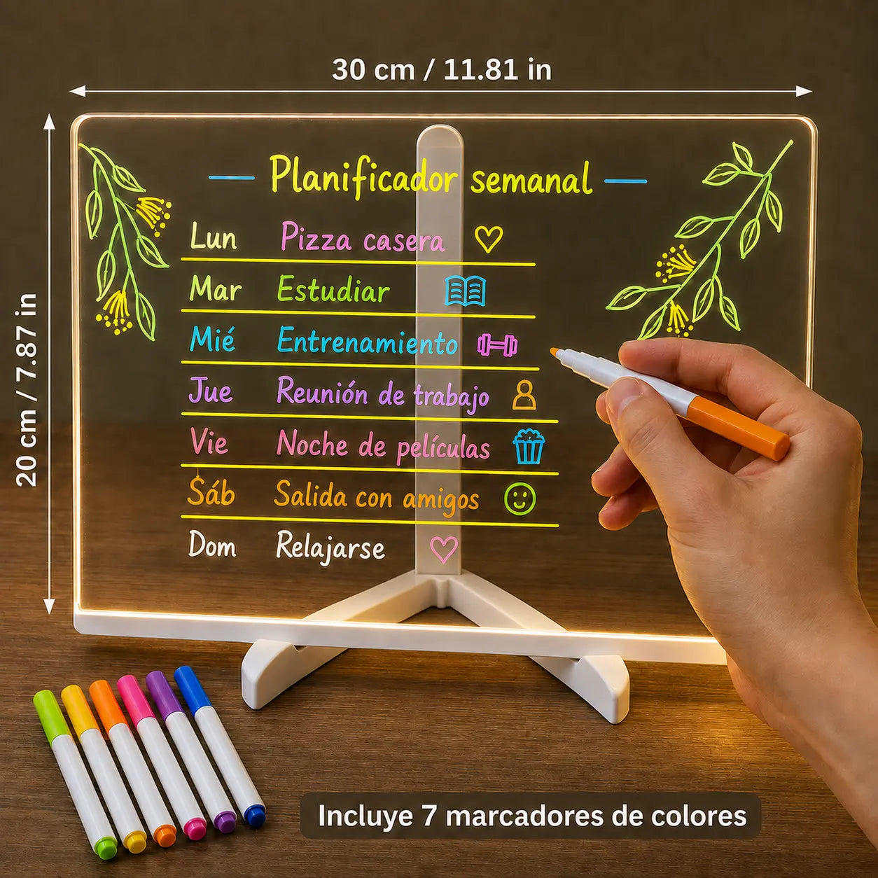 NEONIX®  Pizarra de dibujo LED luminosa para niños