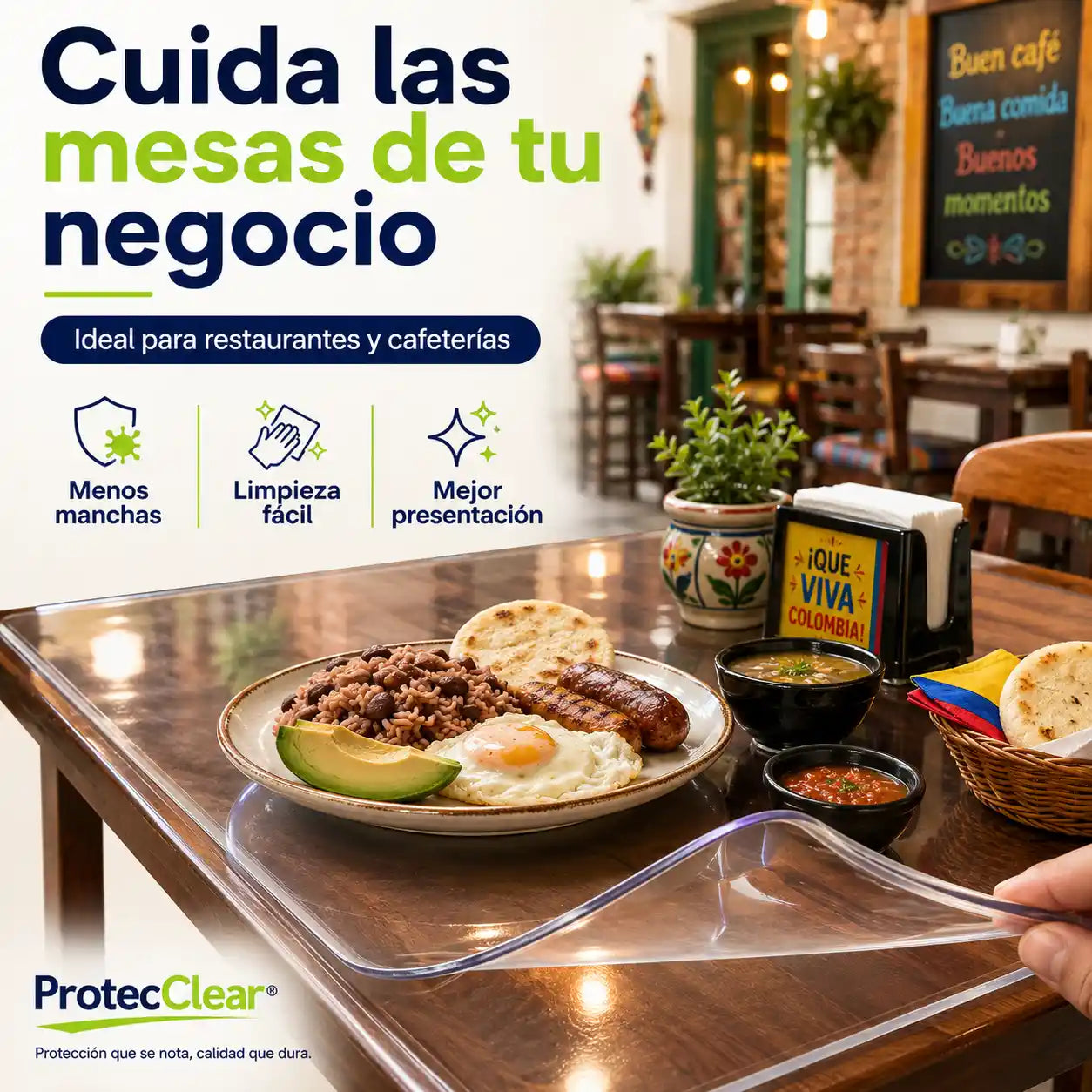ProtecClear® Mantel Transparente Proteccion Invisible para mesas y Encimeras, Protección impermeable contra manchas y arañazos para cualquier superficie.