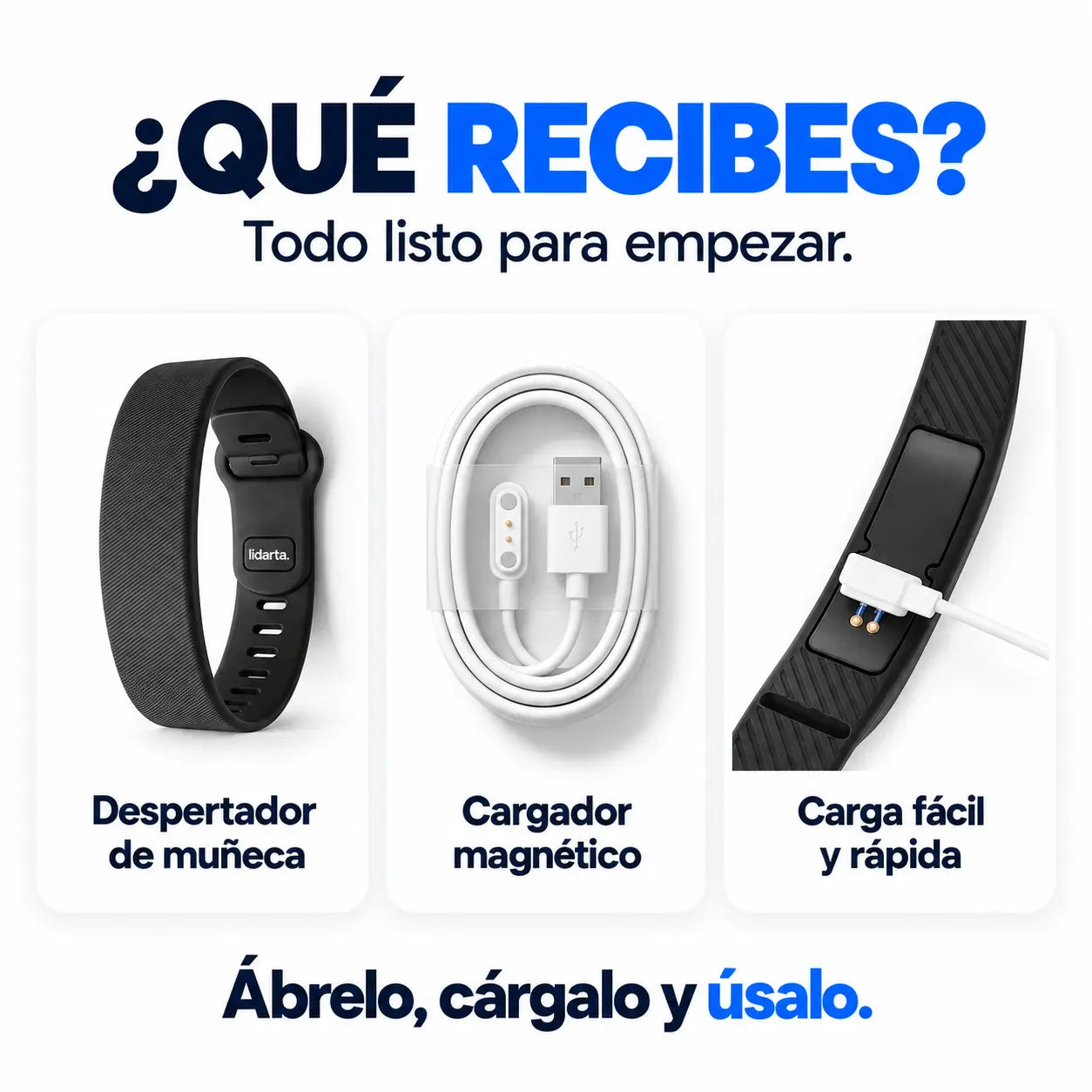 PULSIX® Despertador de Muñeca con Vibración + cargador magnético