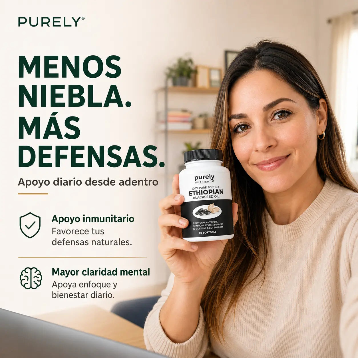 PURELY® Aceite de Semilla Negra Etíope | Digestión, Defensas y Bienestar Diario