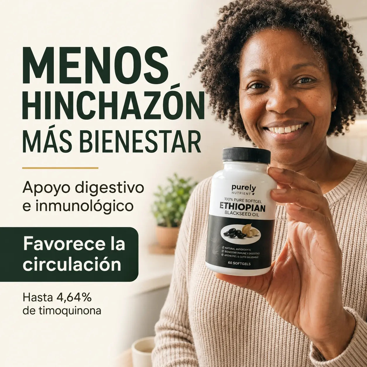 PURELY® Aceite de Semilla Negra Etíope | Digestión, Defensas y Bienestar Diario