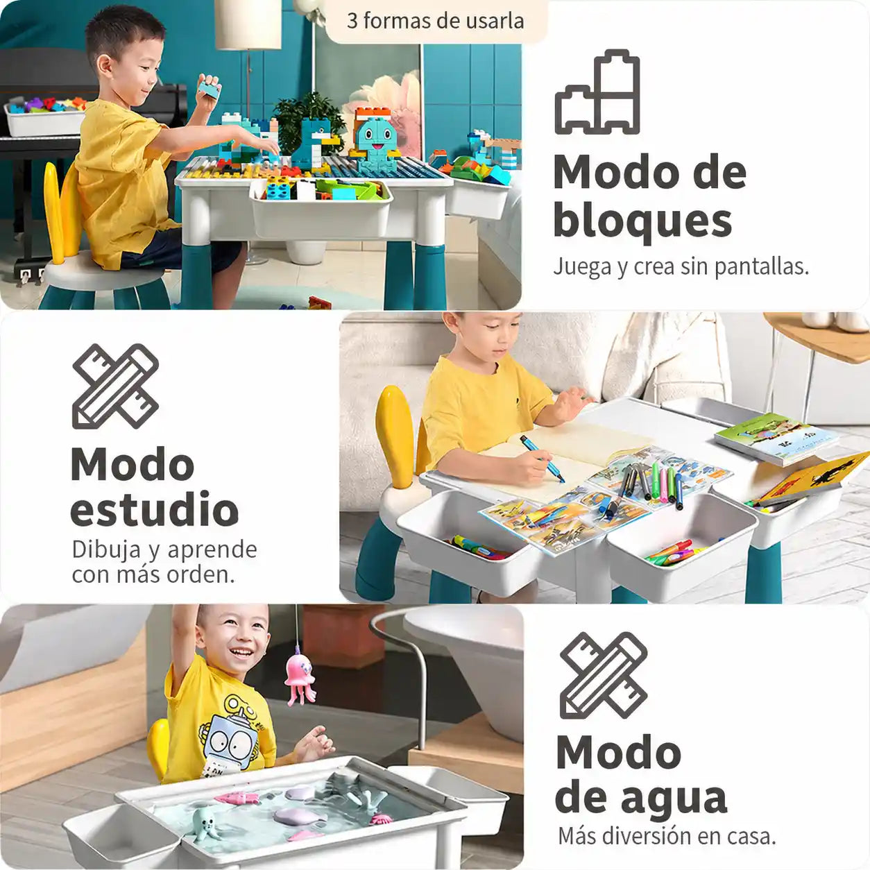 LegoMesa® Mesa Didactica Bloques Construccion