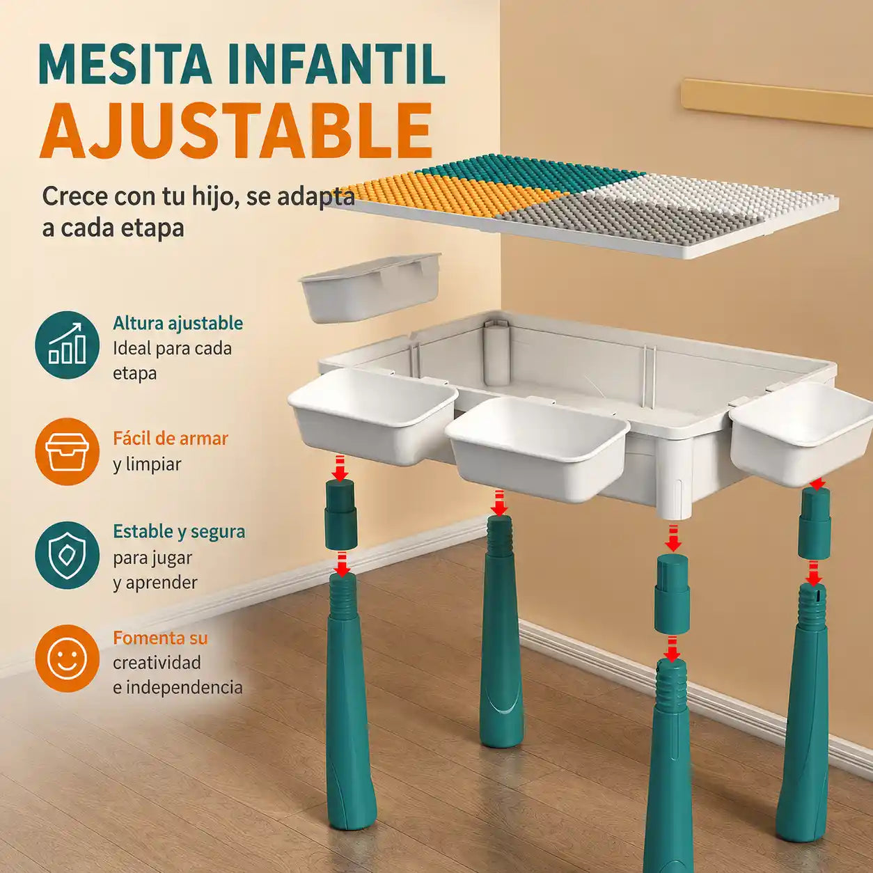 LegoMesa® Mesa Didactica Bloques Construccion