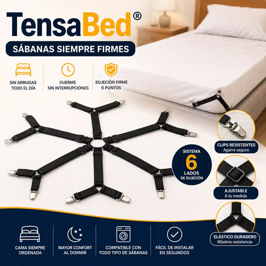 TENSABED® Sujetador Tensor Sabanas Cama 6 Lados