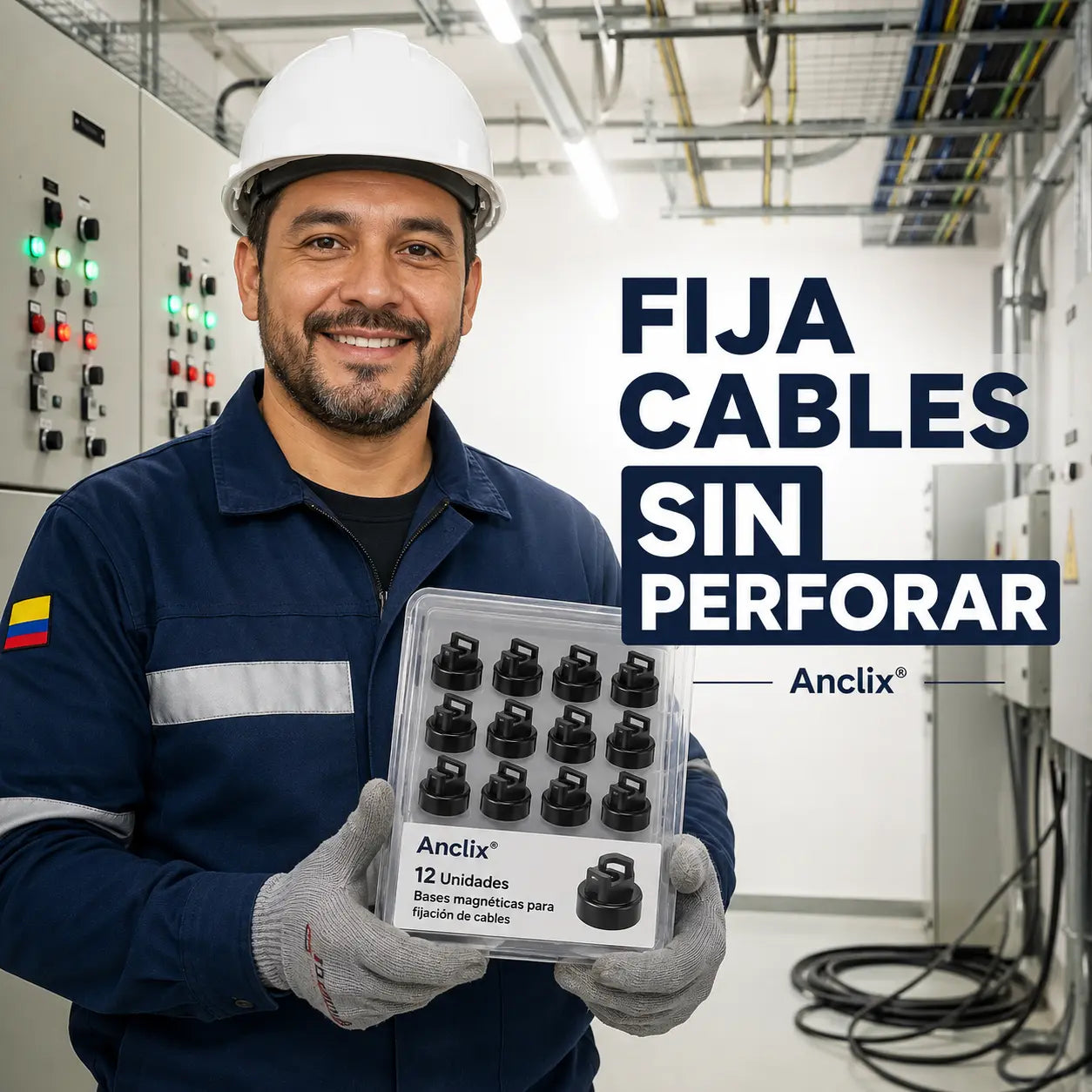 Anclix® — Bases Magnéticas para Organizar Cableado sin Perforar