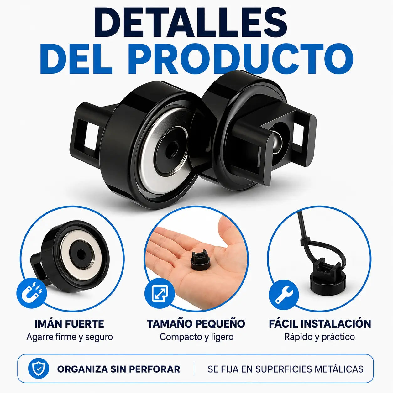 Anclix® — Bases Magnéticas para Organizar Cableado sin Perforar
