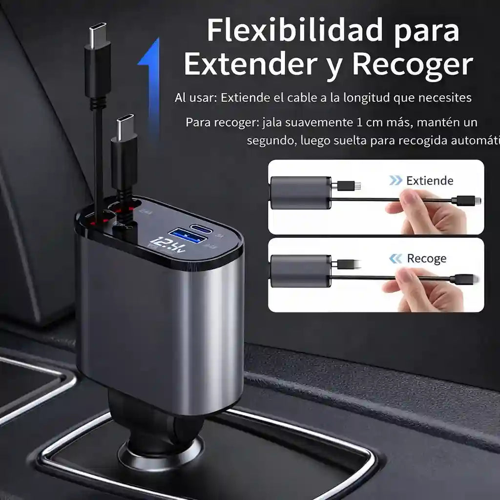 CARPRO® Cargador Para Carro 4 En 1 66w