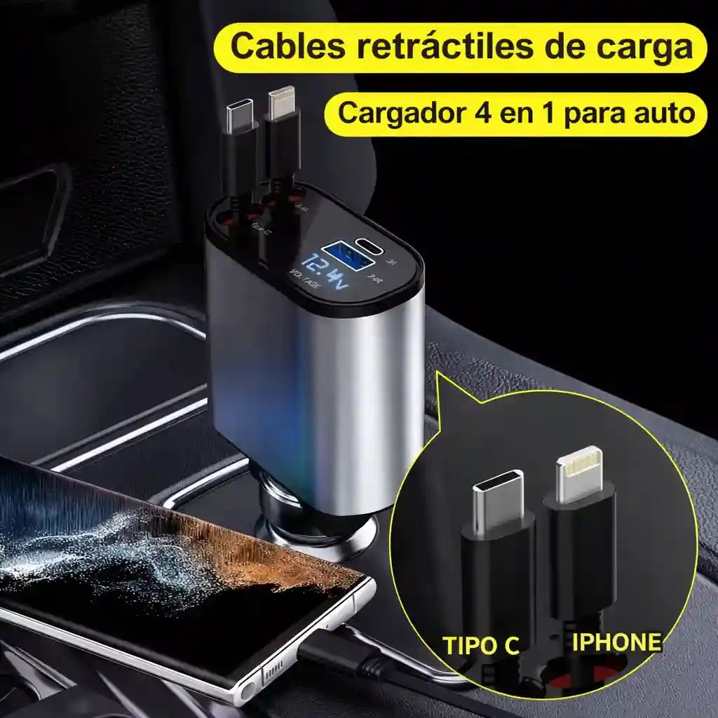 CARPRO® Cargador Para Carro 4 En 1 66w