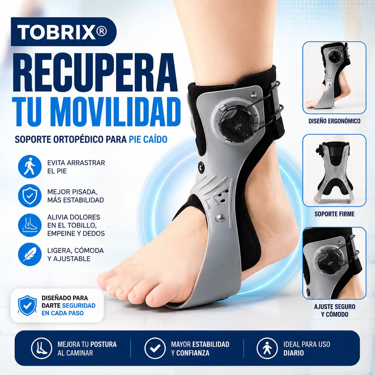 Tobrix® Férula ortopédica de soporte para tobillo y pie
