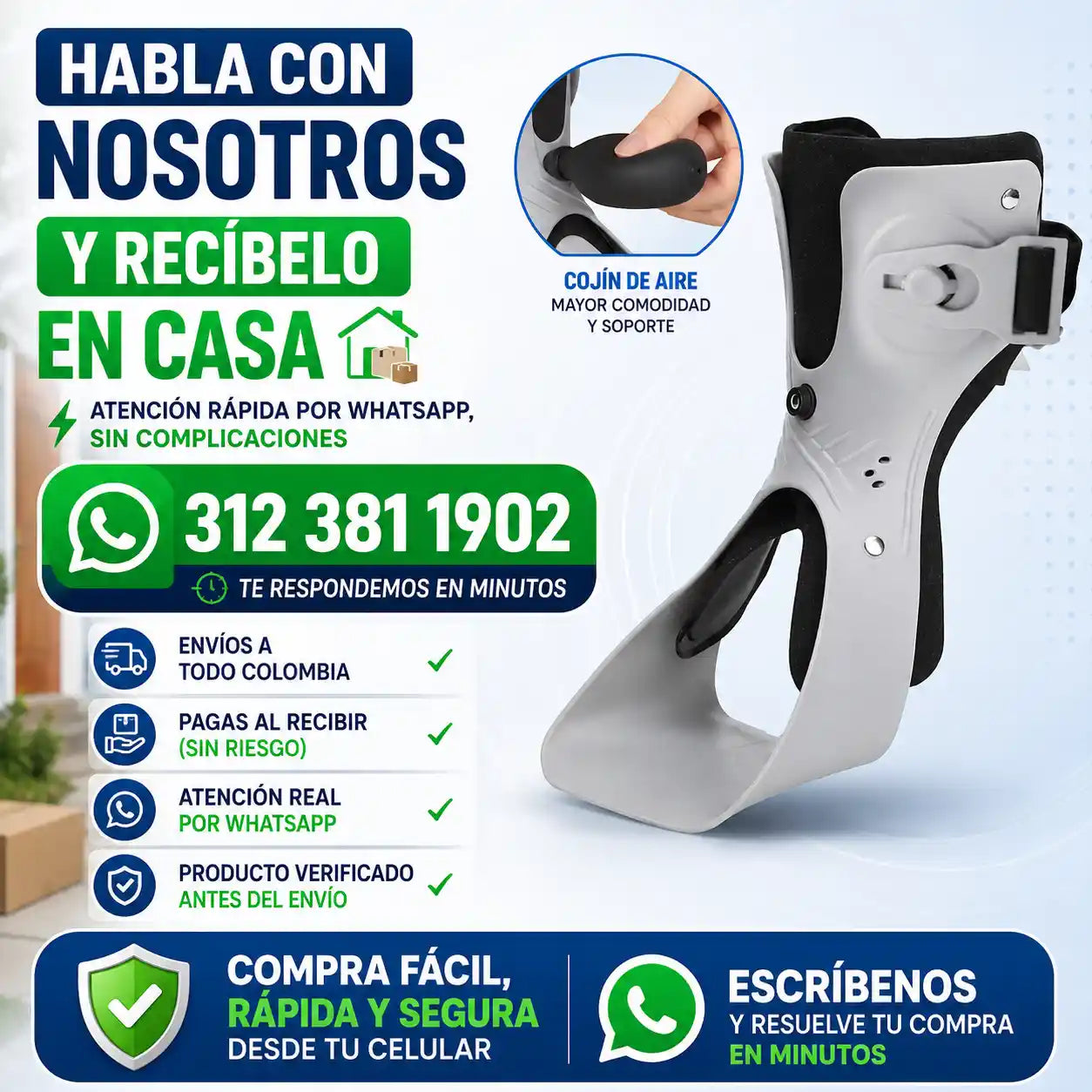 Tobrix® Férula ortopédica de soporte para tobillo y pie